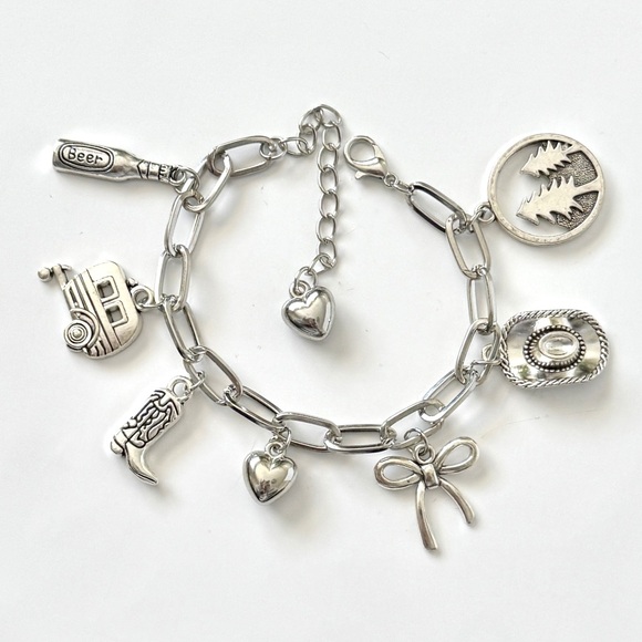 The Boyfriends Closet Jewelry - Handmade Cowgirl Western / Camping Y2K Style Charm Bracelet